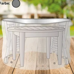 Sunny Moments Abdeckhaube Fur Sitzgruppe Rund 180X95Cm Anthrazit Discount