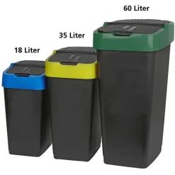 Heidrun Abfalleimer Mit Schwingdeckel 60L Blau New