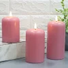 New Home Abgerundete Led-Kerzen Aus Echtwachs 3Er-Set Rosa Hot