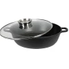 TP Aluguss-Servierpfanne Mit Glasdeckel Und Aromaknopf 32Cm