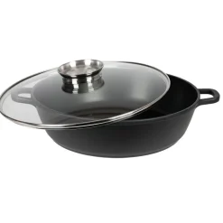 TP Aluguss-Servierpfanne Mit Glasdeckel Und Aromaknopf 32Cm