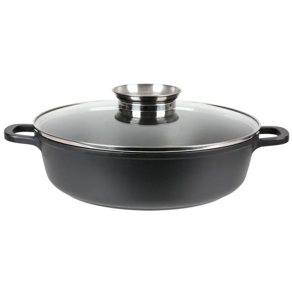 TP Aluguss-Servierpfanne Mit Glasdeckel Und Aromaknopf 28Cm Outlet