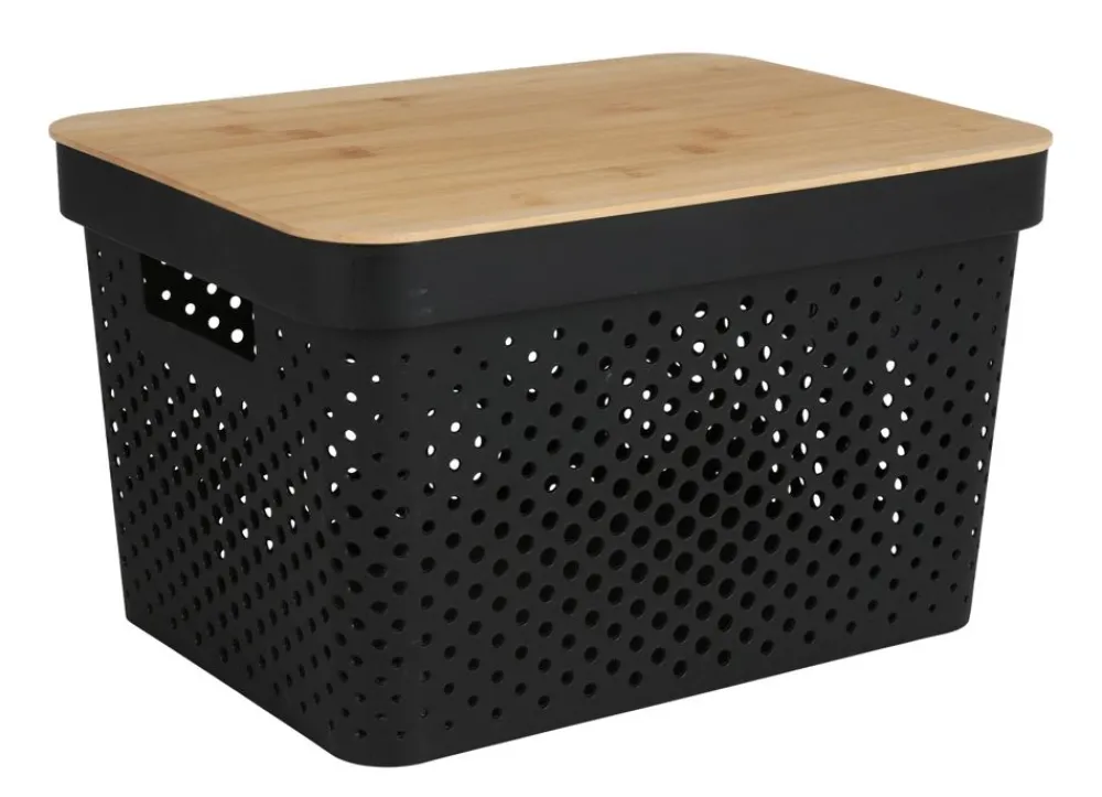 TP Aufbewahrungsbox Mit Bambus-Deckel 17L New