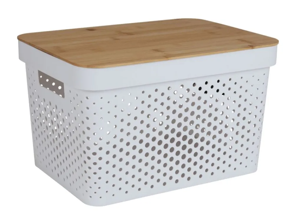 TP Aufbewahrungsbox Mit Bambus-Deckel 17L New