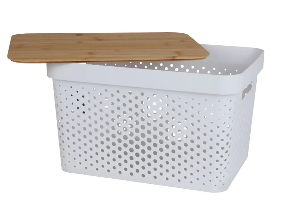 TP Aufbewahrungsbox Mit Bambus-Deckel 17L New