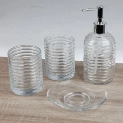 TP Badezimmer-Set Aus Glas 4-Teilig New