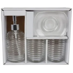 TP Badezimmer-Set Aus Glas 4-Teilig New