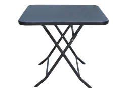 Sunny Moments Balkon-Klapptisch Mit Glasplatte 70X70X70Cm Schwarz