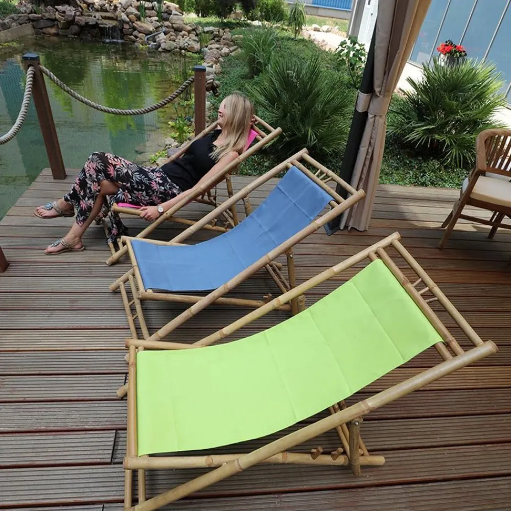 Pseudohersteller Bamboo Relax-Liegestuhl Grun