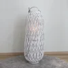 TP Bambuslaterne Mit Glaswindlicht 34X90Cm White-Washed Hot