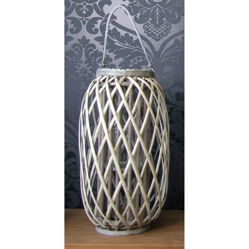 TP Bambuslaterne Mit Glaswindlicht 23X50Cm Best