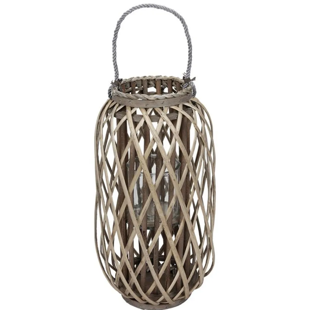 TP Bambuslaterne Mit Glaswindlicht 23X50Cm Best