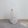 TP Bambuslaterne Mit Glaswindlicht 28X50Cm White-Washed Discount