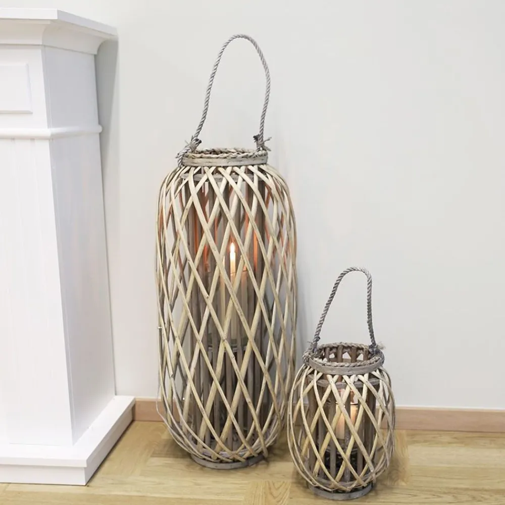 TP Bambuslaterne Mit Glaswindlicht 20X30Cm Outlet