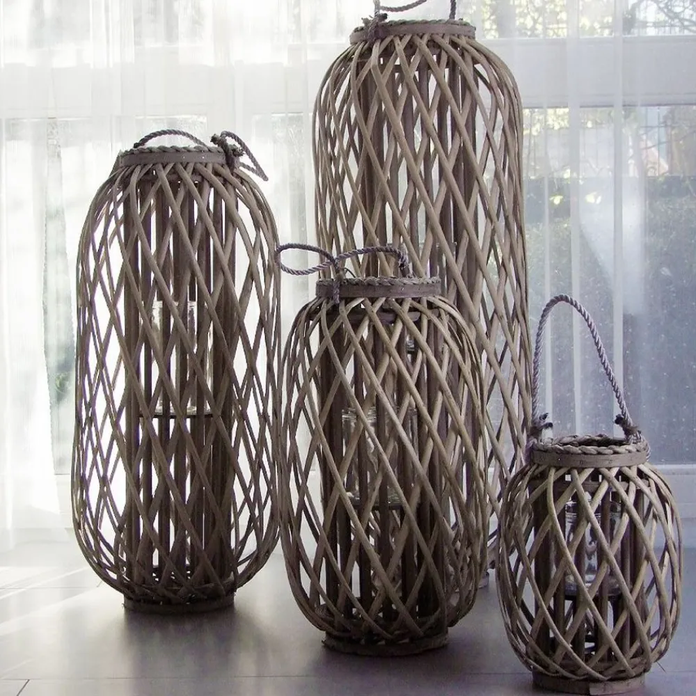 TP Bambuslaterne Mit Glaswindlicht 20X30Cm Outlet