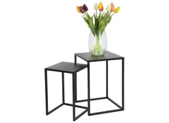 New Home Beistelltische Aus Metall 2Er-Set Schwarz Outlet