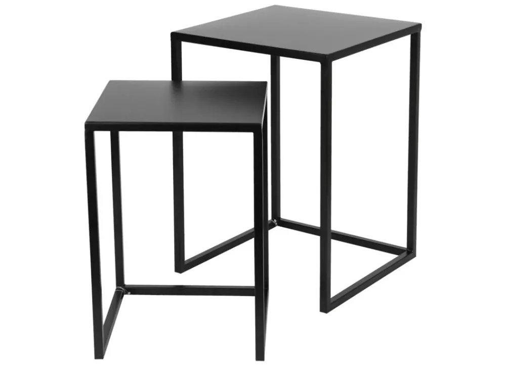 New Home Beistelltische Aus Metall 2Er-Set Schwarz Outlet