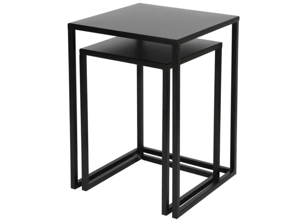 New Home Beistelltische Aus Metall 2Er-Set Schwarz Outlet
