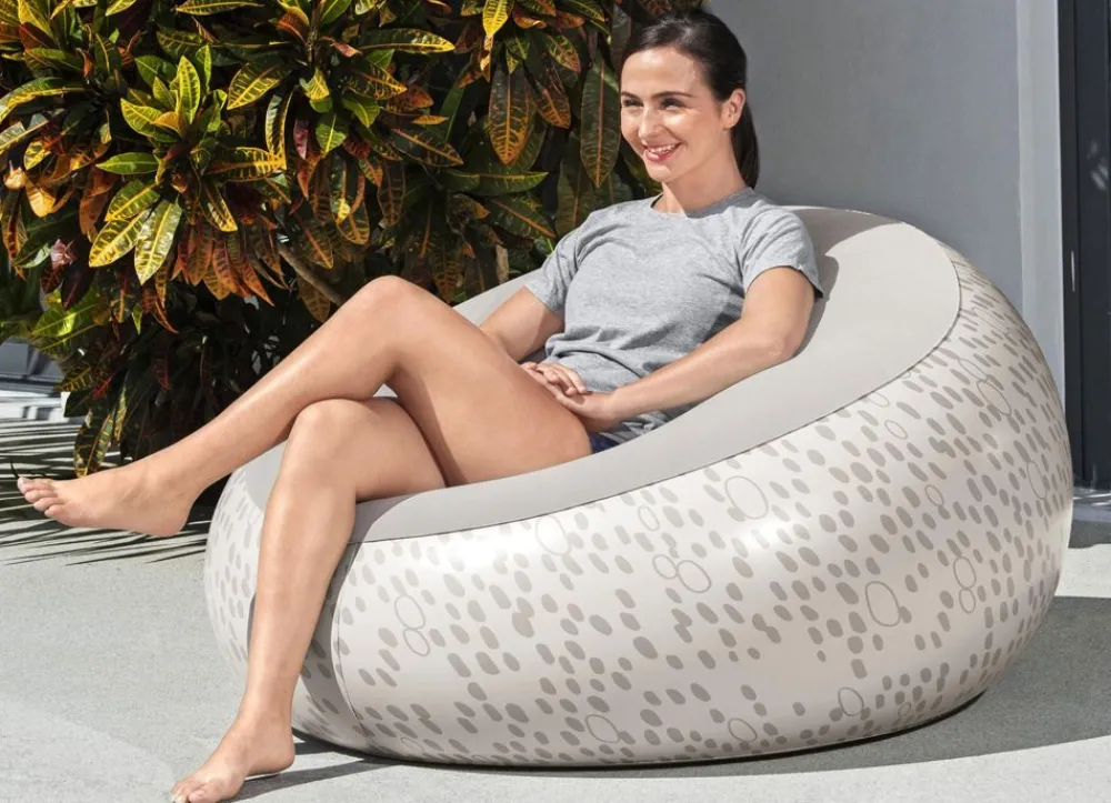 Bestway #75052 Aufblasbarer Sessel Inflate-A-Chair Grau Mit Print Discount