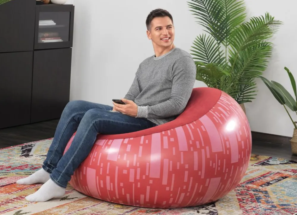 Bestway #75052 Aufblasbarer Sessel Inflate-A-Chair Rot Mit Print Outlet