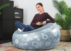 Bestway #75052 Aufblasbarer Sessel Inflate-A-Chair Blau Mit Print Outlet