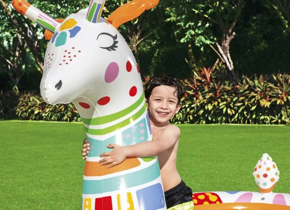 Bestway #53089 Planschbecken Groovy Giraffe 266X157X127Cm New