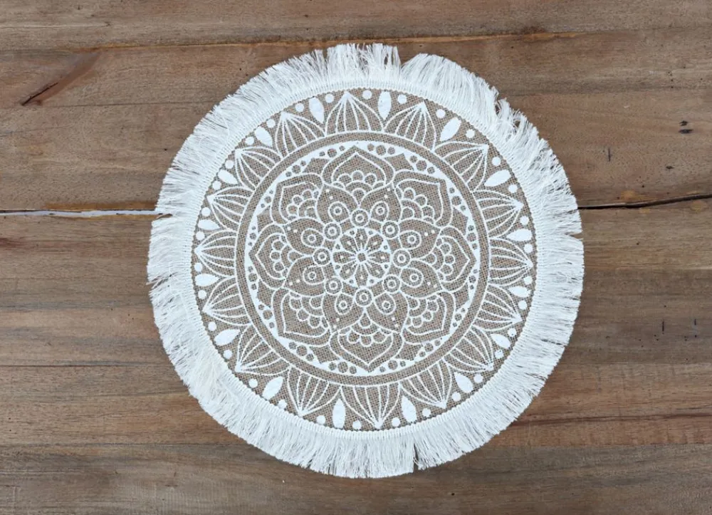 New Home Boho-Platzset Aus Jute Mit Fransen 38Cm New