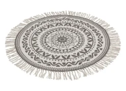 Home Collection Boho-Teppich Mit Fransen 90Cm Natur/Grau Outlet