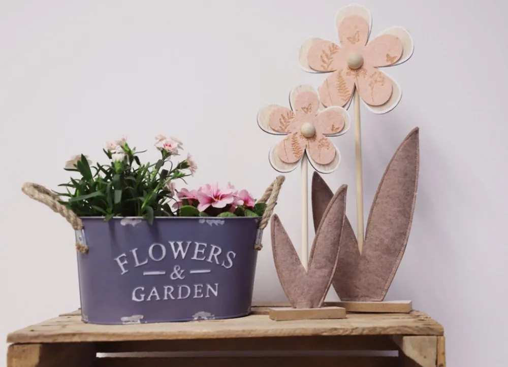 New Home Deko-Blume Aus Filz Und Holz 2Er-Set Outlet