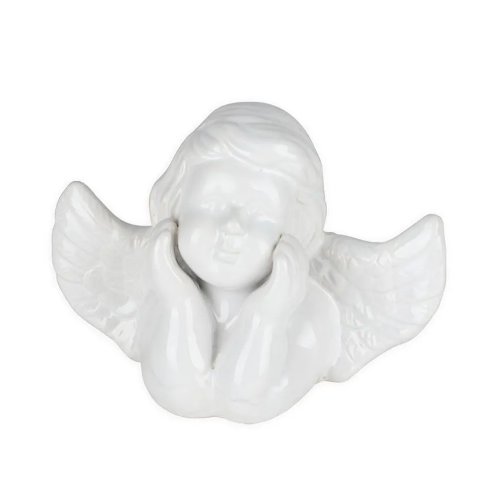 New Home Deko-Engel 19,5X13X11,5Cm Glanzend Weis Discount