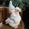 Pseudohersteller Dekofigur Junge Mit Gans 28X52X22Cm Online
