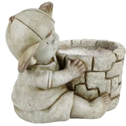 TP Dekofigur Kind Mit Blumentopf 30X26Cm Grau Sale