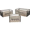 New Home Deko-Holzboxen-Set Mit Metall Home Sweet Home 3-Teilig Clearance