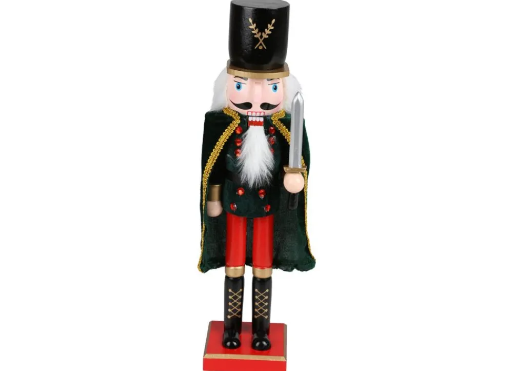 New Home Christmas Deko-Nussknacker Mit Samtumhang 38Cm Smaragdgrun Best
