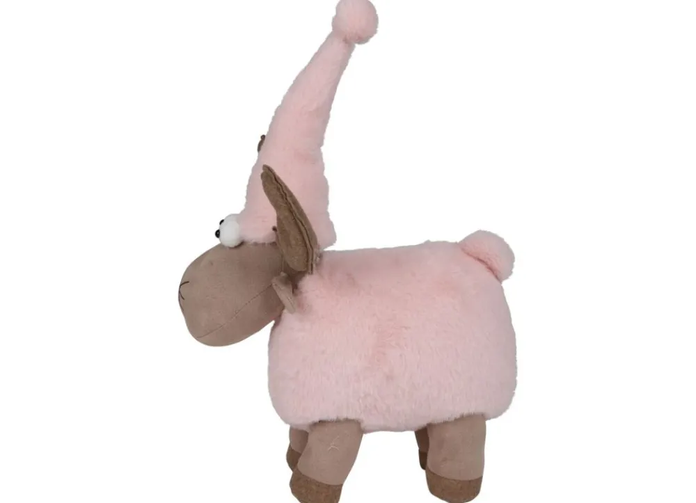New Home Christmas Deko-Rentier Mit Zipfelmutze 29X24X42Cm Rosa/Beige New