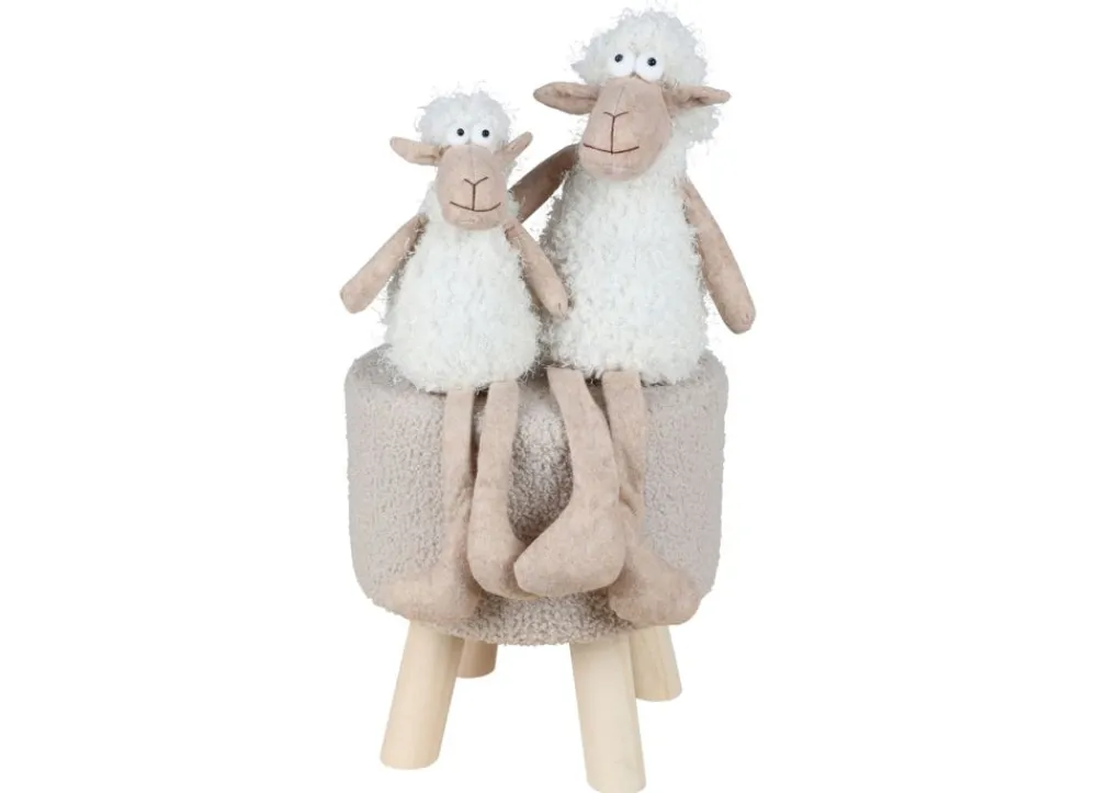 New Home Deko-Schaf Kantenhocker 40Cm Beige/Weis Discount