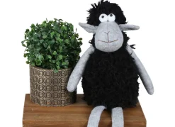 New Home Deko-Schaf Kantenhocker 40Cm Grau/Schwarz