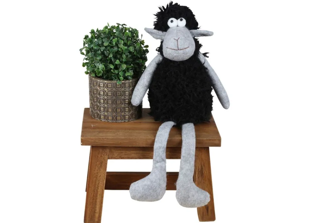 New Home Deko-Schaf Kantenhocker 48Cm Grau/Schwarz New