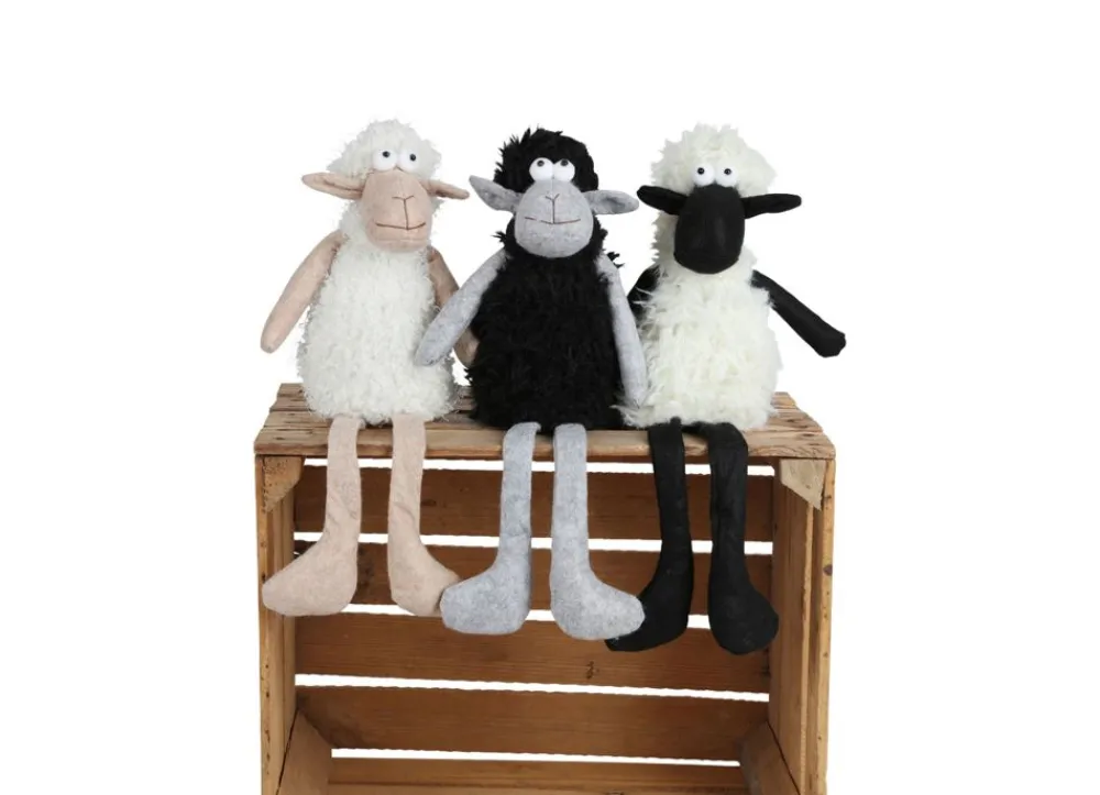 New Home Deko-Schaf Kantenhocker 48Cm Grau/Schwarz New