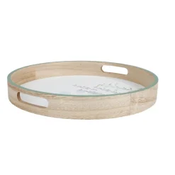 New Home Dekotablett Blumenprint Aus Holz 35Cm Clearance