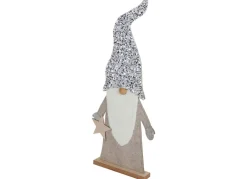 New Home Christmas Deko-Wichtel Aus Holz Mit Pailletten-Zipfelmutze 83Cm Hellgrau Outlet