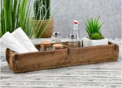 CEPEWA Home Doppel-Holzkiste In Ziegelform Used-Look 58X8,5X14Cm Online