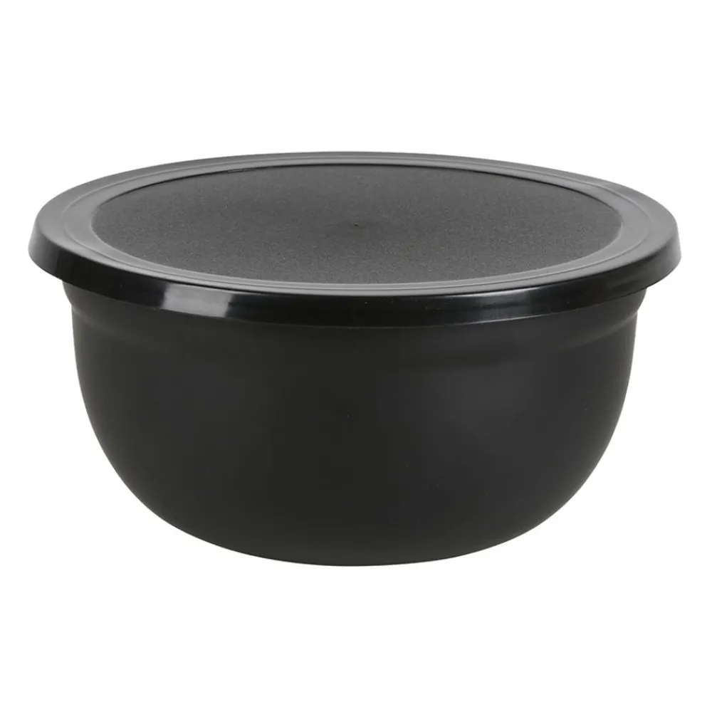 TP Edelstahl-Schussel-Set Mit Deckel Schwarz 3-Teilig Best
