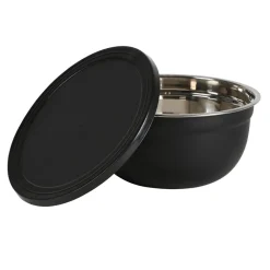 TP Edelstahl-Schussel-Set Mit Deckel Schwarz 3-Teilig Best
