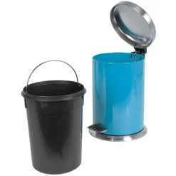 TP Edelstahl-Treteimer 12L Hellblau Discount