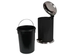 TP Edelstahl-Treteimer 12L Schwarz New