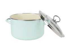 Krüger Emaille-Fleischtopf Mit Glasdeckel 24Cm Mint Outlet