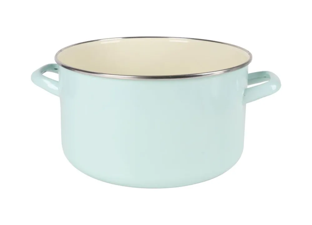 Krüger Emaille-Fleischtopf Mit Glasdeckel 24Cm Mint Outlet