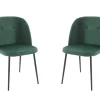 TP Esszimmerstuhle Aus Samt Mit Metallfusen 2Er-Set Grun New