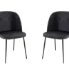 TP Esszimmerstuhle Aus Samt Mit Metallfusen 2Er-Set Schwarz Online